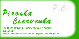piroska cservenka business card